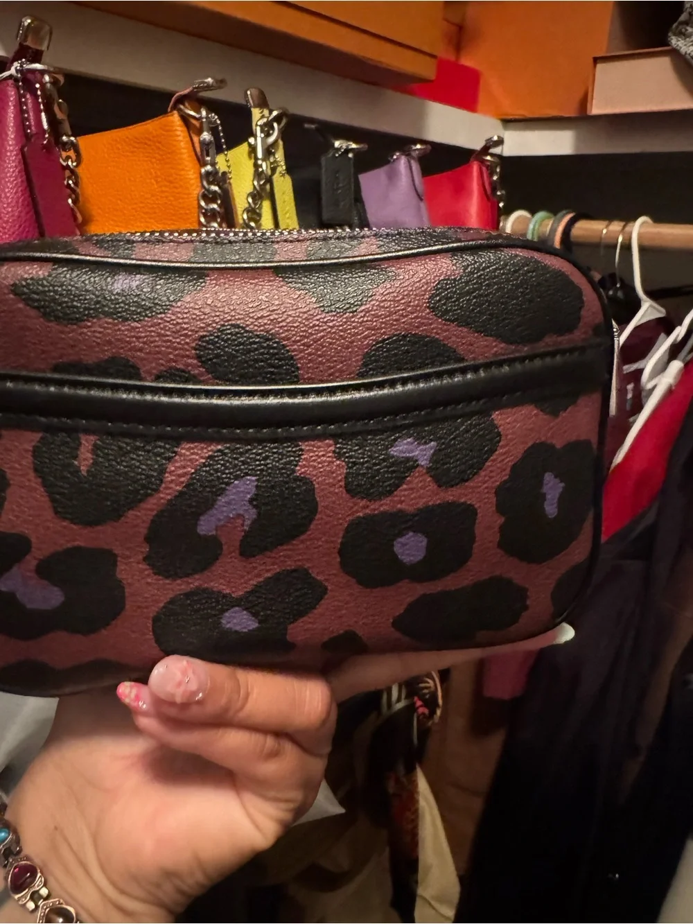 Coach Brown Leopard Print Crossbody Bag
